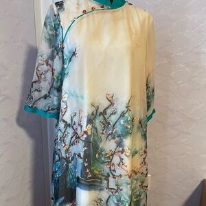 Floral Asian-Inspired Dress